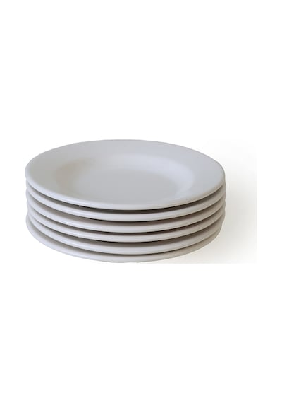 Keramilka Beyaz Linda Yemek Tabağı 21 Cm 6 Adet 006 Beyaz
