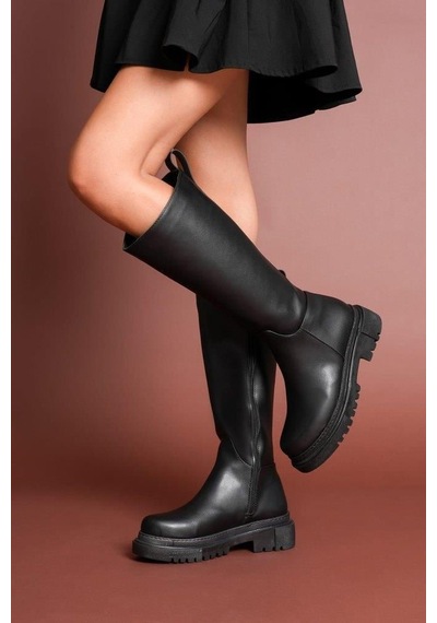 Nesilshoes Nesil Shoes Toz 1978 Siyah Fermuarlı Günlük Kadın Çizme