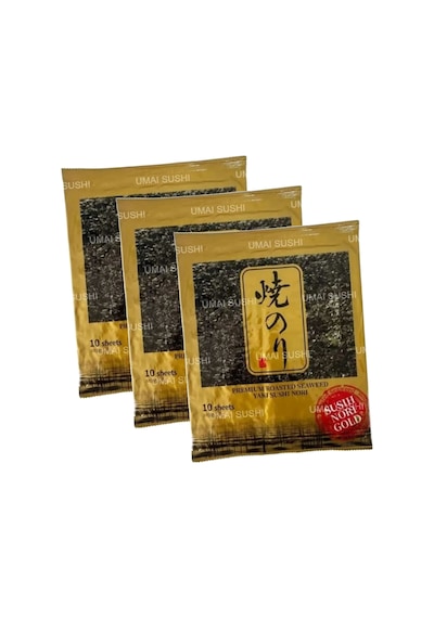 Seafood Sushi Yosunu Yaki Sushi Nori Gold Premium 10 Yaprak X 3 Paket