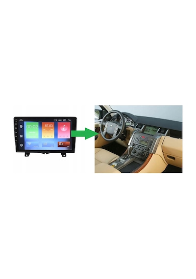 Land Rover Range Rover Sport - Araç Multimedya Ekran - 4gb 64gb - S - Black - 2005 - 2009 - 9 Inch - Myway - Red