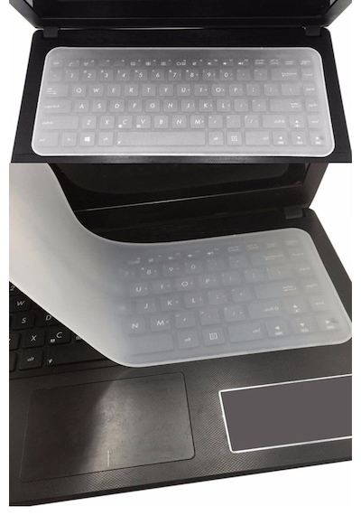 2 Adet Şeffaf Silikon Notebook Laptop Bilgisayar Klavye Koruyucu