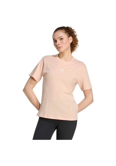 Adidas Essentials Small Logo Kadın Pembe Yuvarlak Yaka Tişört Pembe