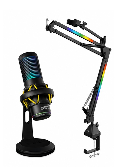 Vx320 Yayıncı Mikrofonu Ve Vx100 Stant Seti Dokunmatik Rgb Led Titreşim Önleme Çok Yönlü Kardioid