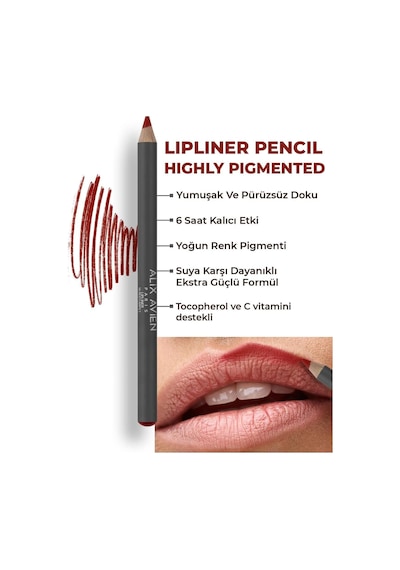 Uzun Süre Kalıcı Dağılma Yapmayan Nemlendirici Dudak Kalemi - Lipliner Pencil 16 Red Carpet Diğer