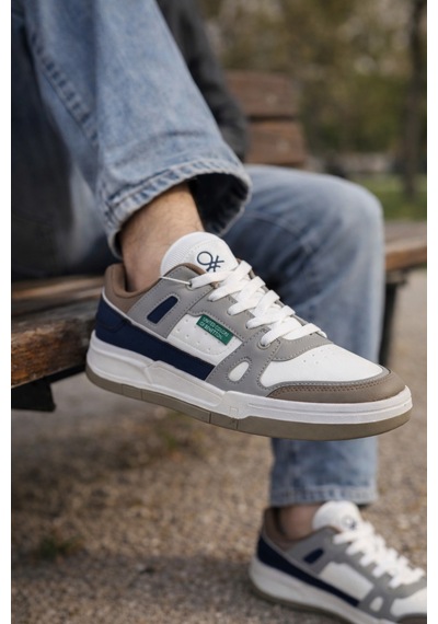 Benetton Erkek Rahat Günlük Sneaker Ayakkabı Beyaz