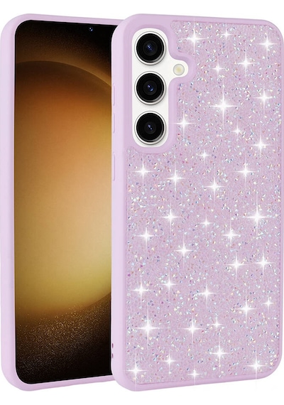 Galaxy S24 Plus Kılıf Parlak Taşlı Tasarım Zore Pırlanta Kapak Gri