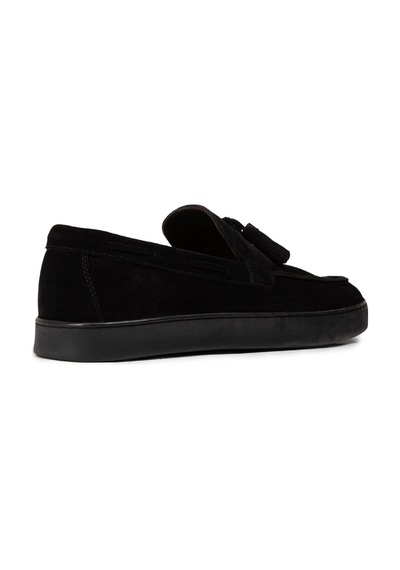 Deery Erkek Hakiki Süet Siyah Püskül Detaylı Loafer - 01994msyhc01 Siyah