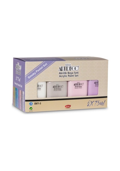 Akrilik Boya 8x75ml Pastel Smoky Renkler Set Renkli