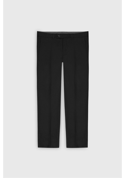 Ac&co Erkek Sıyah Regular Fit Rahat Kesim Mono Yaka Armürlü Takım Elbise Siyah