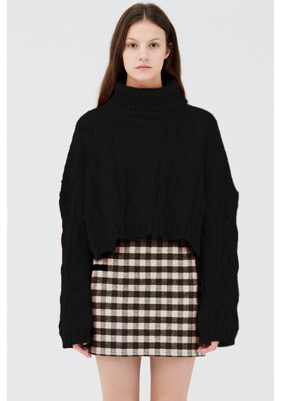 Madmext Mad Girls Siyah Boğazlı Kazak Mg1325