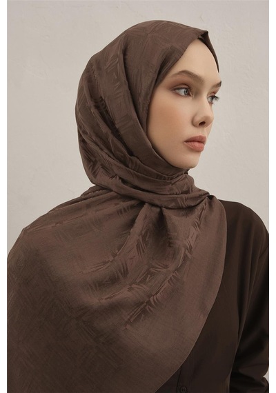 Armine Lyocell Naia Kare Monogram Şal 6 11 KAhverengi