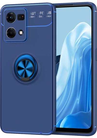 Oppo Reno 7 4G Kılıf Zore Ravel Yüzüklü Silikon Kılıf