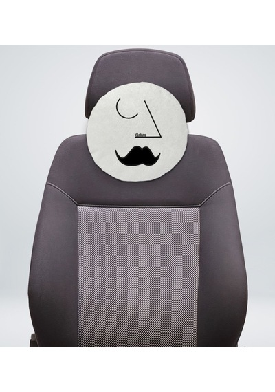 Bk Gift Kişiye Özel İsimli Picasso Erkek Figürlü Yuvarlak Araç Koltuk Yastığı-1