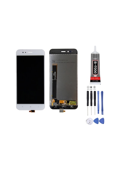 Xiaomi Mi A1 Uyumlu Lcd Ekran Çıtasız Beyaz + Montaj Kiti