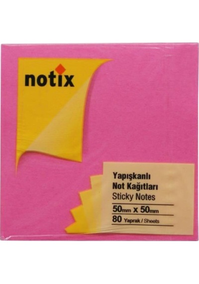 Yapışkanlı Not Kağıdı 50x50 Mm 80 Yp Neon Pembe