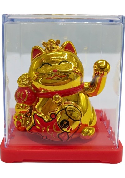Maneki Neko El Sallayan Mini Şans Kedisi Gold Solar Güneş Enerjili 5x5cm F9gld09