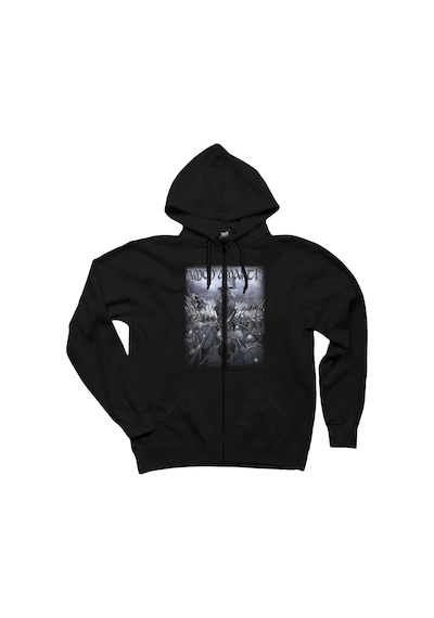 Amon Amarth Vikings War Siyah Fermuarlı Kapşonlu Sweatshirt Siyah