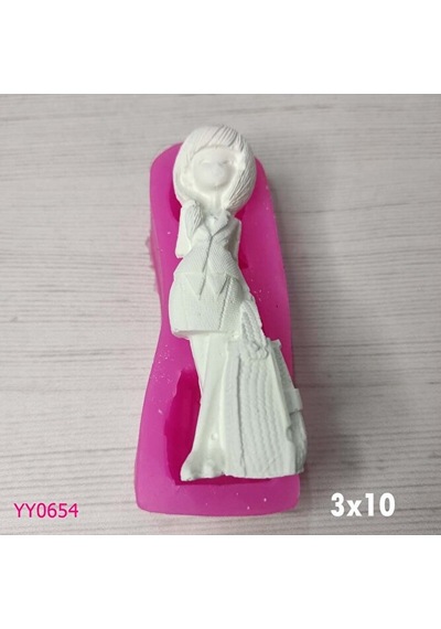Yy0654 Elleri Arkasında Çantalı Kız Silikon Kalıp