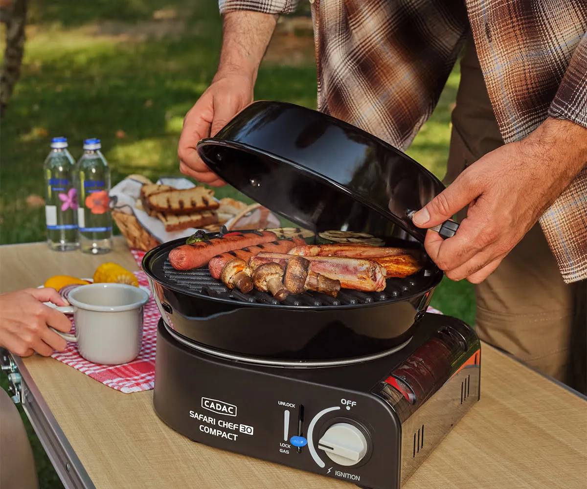 Cadac Safari Chef 30 Hp Barbekü - Kartuşlu Gümüş - Siyah