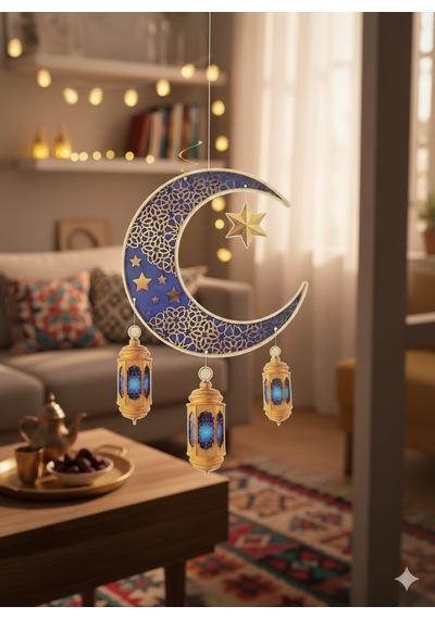 Dodomar Süs Sarkıt Ramazan Tavan Ayyıldız Kandi90x30 Mavi
