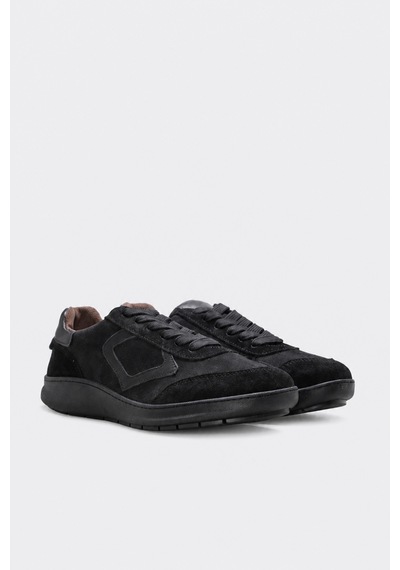 Fast Step Hakiki Deri 846ma2702 Siyah Nubuk Siyah Erkek Casual Ayakkabı