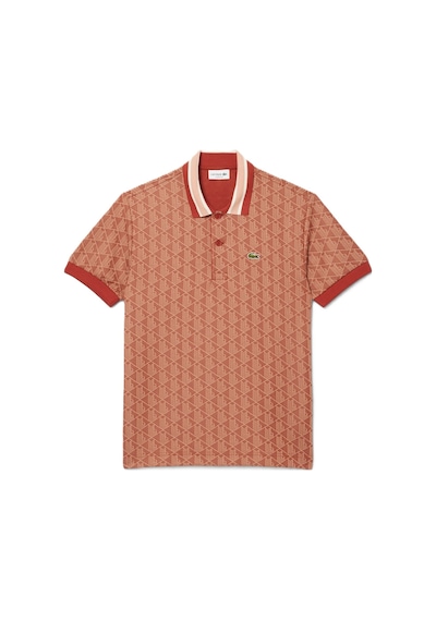 Lacoste Classic Fit Monogram Polo T-shirt Erkek Polo Yaka Tişört Kiremit Kiremit