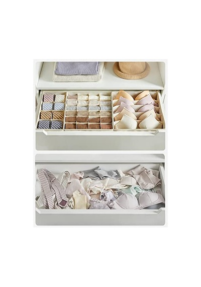 İç Çamaşırı Düzenleyici Set, 8'li Katlanabilir Kumaş Kutular İle 0