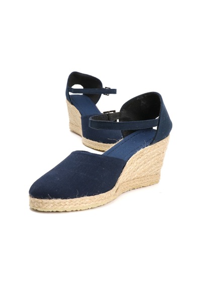 Star Tombis Gerçek Elişi Lacivert Kadın Dolgu Topuk Espadril Handmade Lacivert