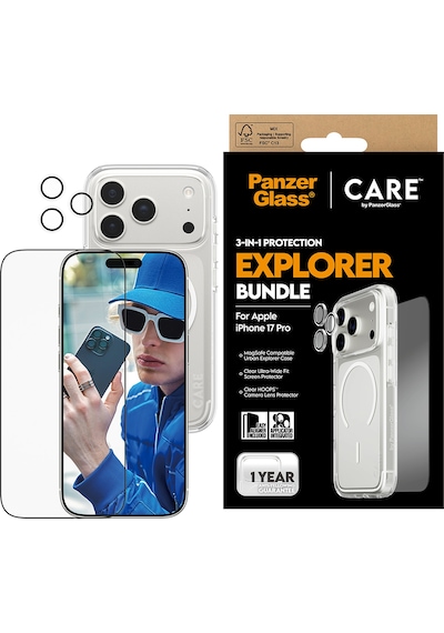 Care By Panzerglass Flagship Apple Uyumlu iPhone 17 Pro 3'lü Explorer Telefon Koruma Set - Bundle Uwf+kılıf+lens