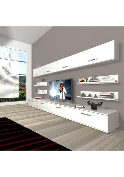 Decoraktiv Eko 360y Slm Tv Ünitesi Tv Sehpası Parlak Beyaz