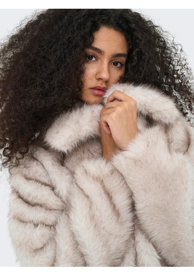 Only Onldawn Faux Fur Sentetik Kürklü Kadın Ceket 15348977 Taş