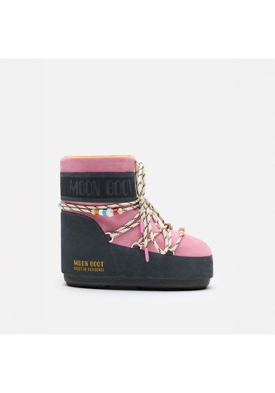 Hj05 Grey/rose Bot Kar Kadın 80d1409730 Moon Boot Mb X Gır Icon Low Suede Beads Hj05 Grey/rose