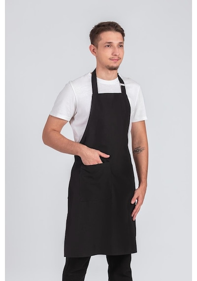 Erkek Boyundan Asmalı Barista Şef Mutfak Önlüğü Siyah