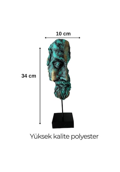 Zeus Mitoloji Yarım Yüz Obje SİYAH - GRİ