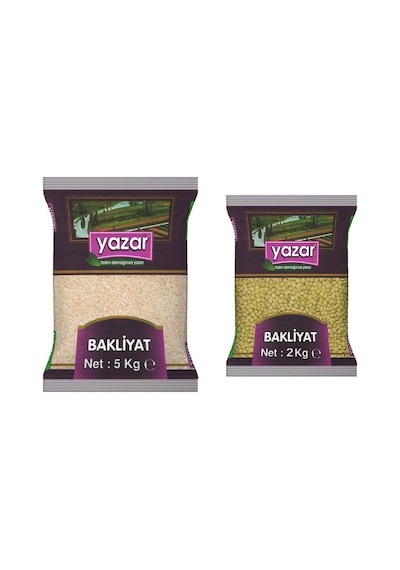 Yazar Pilavlık Pirinç 5 KG + Yeşil Mercimek 2 KG