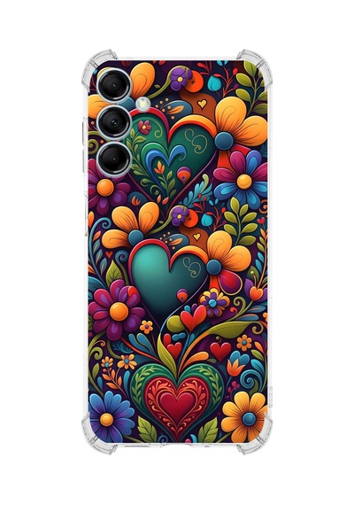 Printify Samsung Galaxy M15 İle Uyumlu Düşlerin Dansı Serisi Çiçeklerin Dansı Tasarımlı Uv Baskılı Köşe Korumalı Antişok Kılıf Şeffaf