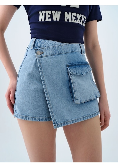 LOFT Regular Fit Kadın Şort Etek Denim