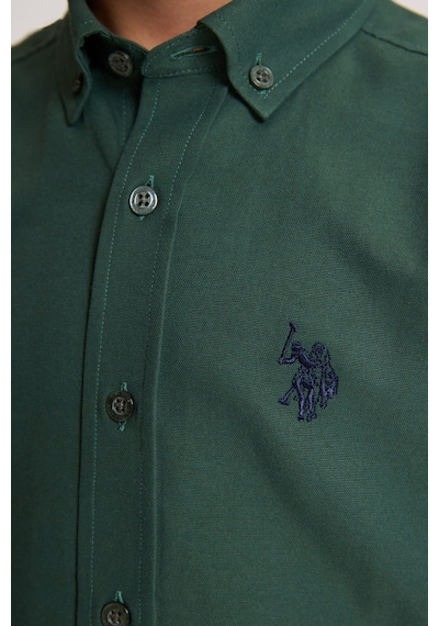 U.S. Polo Assn. Erkek Çocuk Koyu Yeşil Uzun Kollu Basic Gömlek 50324687-vr079 Koyu Yesıl