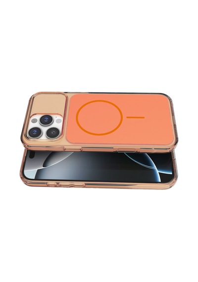 Joko Apple Uyumlu iPhone 16 Pro Max Uyumlu Bruma Magsafe Kapak - Turuncu Renkli