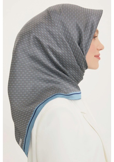 Armine İpek Eşarp Nostalji - 8733-38 Mavi Twill Mavi