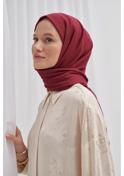 Carell Organik Kırışık Şal Bordo Çok Renkli