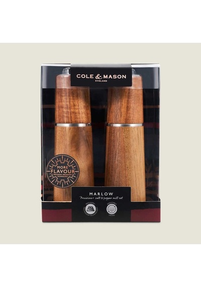 Cole & Mason H322225 Marlow Doğal Akasya Tuz Ve Karabiber Değirmenleri 185mm Çok Renkli