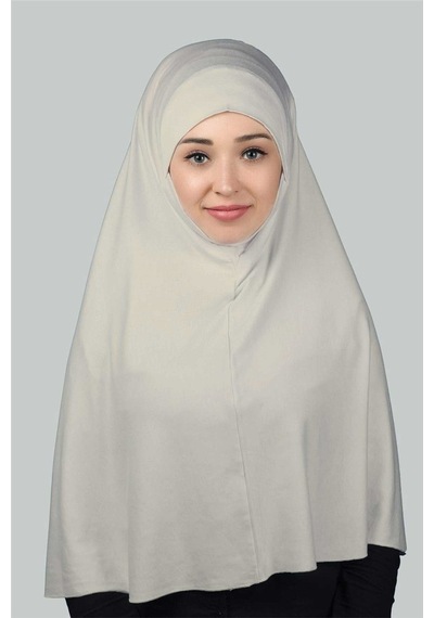 Altobeh Hazır Türban Peçeli Pratik Eşarp Tesettür Nikaplı Hijab - Namaz Örtüsü Sufle 3xl - Koyu Krem Koyu Krem