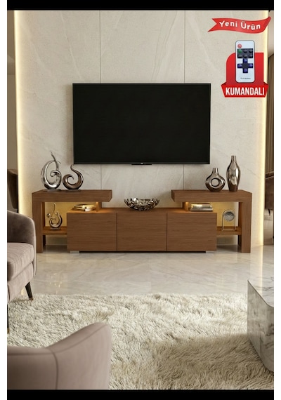 Burc Ledli Tv Ünitesi 200 Cm Ceviz