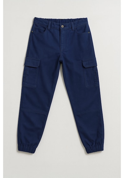 Kadın Kargo Cep Beli Lastikli Slim Fit Lacivert Jean Pantolon Lacivert Kadın Kargo Cep Beli Lastikli Slim Fit Lacivert Jean Pantolon Lacivert