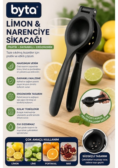Manuel Limon Sıkacağı Narenciye Sıkacağı Süzgeçli Ergonomik Meyve Sıkacağı Limon Portakal Mandalina Presi Diğer