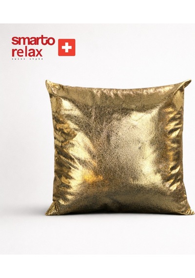 Smarto Relax Tekli Desenli Dekoratif Dolgulu Kırlent 45x45 Cm - Smr-kır-043 Siyah - Altın