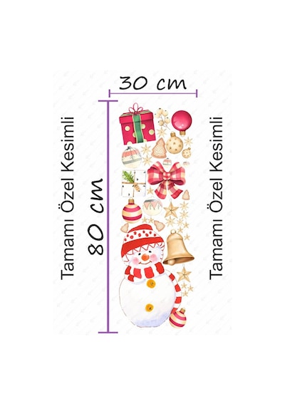 MSticker Yılbaşı Sticker Kardan Adam Ve Yeni Yıl  Çocuk Odası Sticker Seti