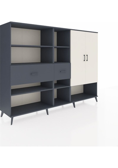 Hyperion Dolap 10 Raflı 2 Çekmeceli 2 Kapaklı 220x44x163 Antrasit Antrasit-aytaşı/antrasit Hyperion Dolap 10 Raflı 2 Çekmeceli 2 Kapaklı 220x44x163 Antrasit Antrasit-aytaşı/antrasit