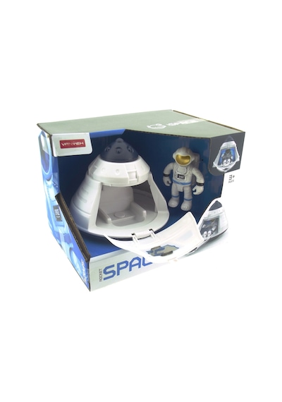 Işıklı Ve Astronotlu Uzay Kapsülü